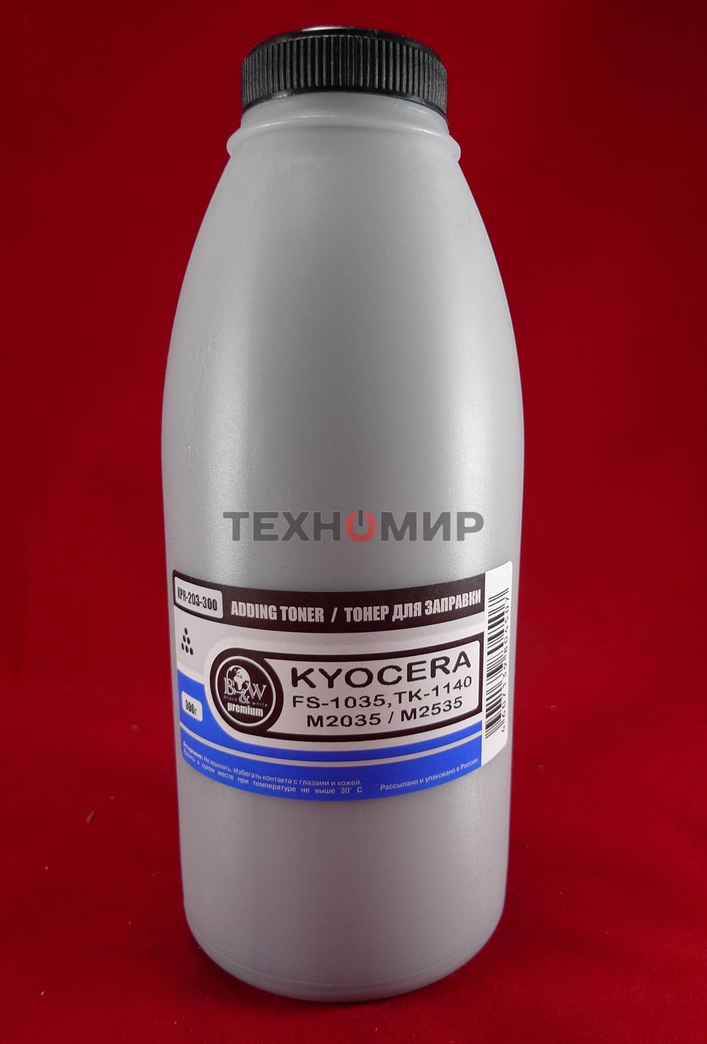 Тонер Kyocera TK-1140, FS-1035/1135MFP, M2035/M2535 (фл. 300г) B&W Premium (Tomoegawa) фас Россия