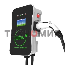 Зарядная станция S'OK Green Energy серии M3W Wallbox EV Charger SM3W10732542-7, 1-фаза, 7кВт (32А/220В), OCPP 1.6J, уровень защиты IP54, кабель 7.5м