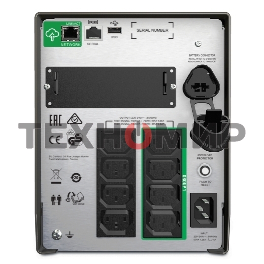 Источник бесперебойного питания APC Smart-UPS SMT1500IC 1000Вт 1500ВА черный