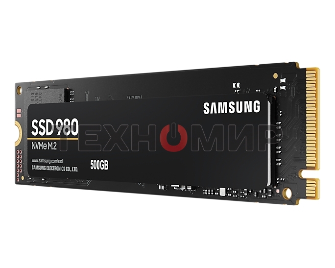 Накопитель SSD Samsung 980 MZ-V8V500BW, 500Gb, PCIe 3.0 x4, M.2 2280, NVMe, R/W 3100/2600