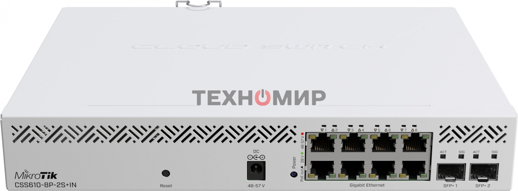 Коммутатор MikroTik CSS610-8P-2S+IN PoE-коммутатор, 8х 1G RJ45, 2х SFP+, раздача PoE 140 Вт, SwitchOS Lite