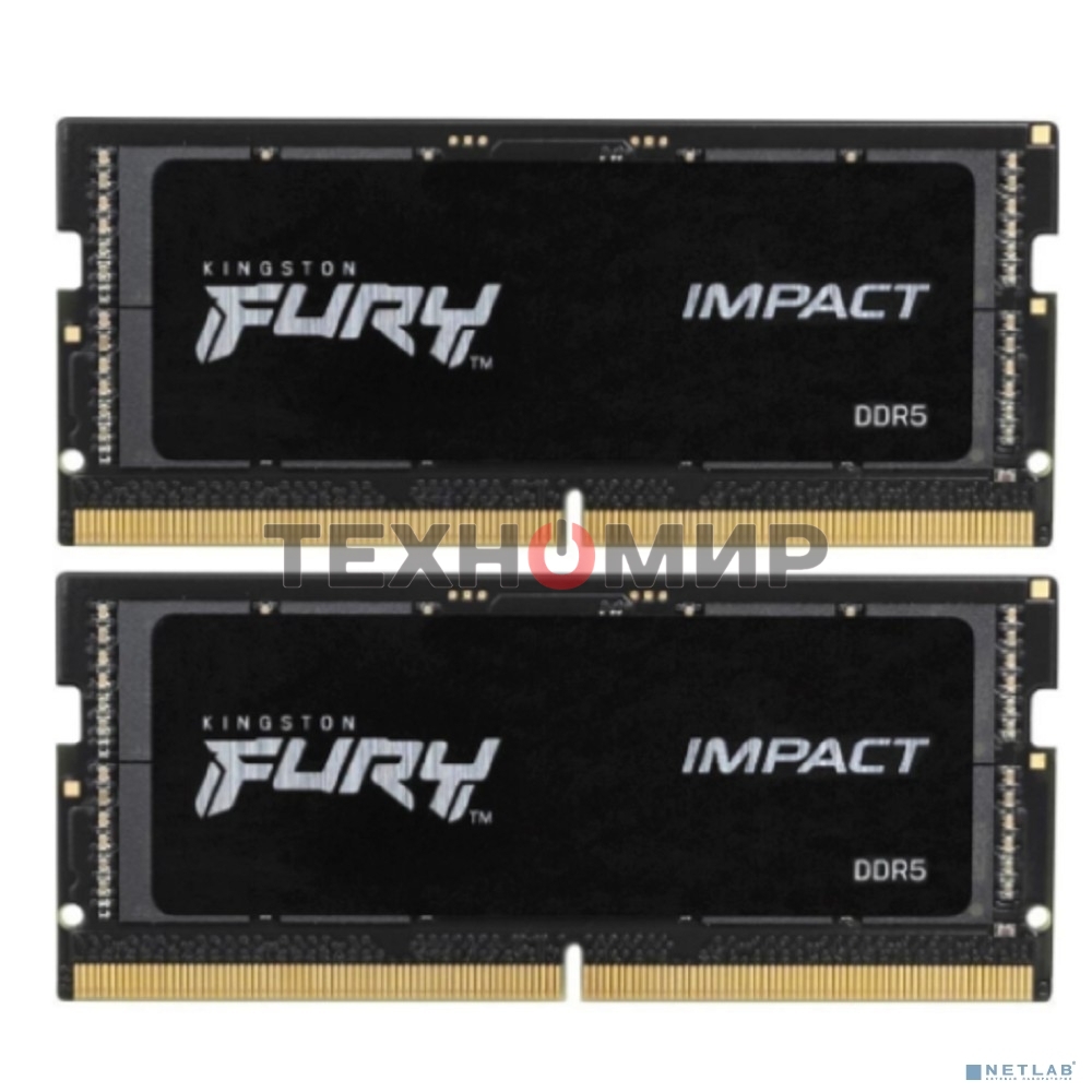 Оперативная память Kingston Fury Impact, DDR5, 32GB (2x16GB), 6000MHz, CL38, ECC SO-DIMM