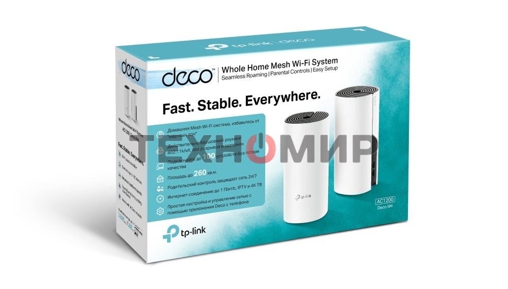 Роутер беспроводной TP-Link DECO M4 (DECO M4(2-PACK)) AC1200 10/100/1000BASE-TX (упак.:2шт)