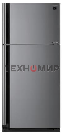 Холодильник Sharp SJXE55PMSL серебристый двухкамерный 388/148 л морозилка сверху