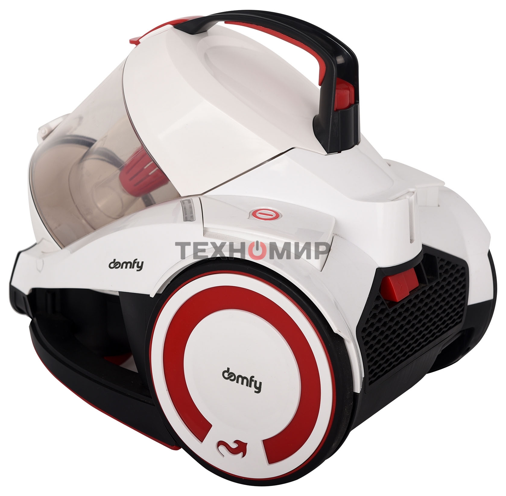 Пылесос Domfy DSC-VC505 белый/красный, 350/2000 Вт, уборка сухая, пылесборник контейнер 2.5 л