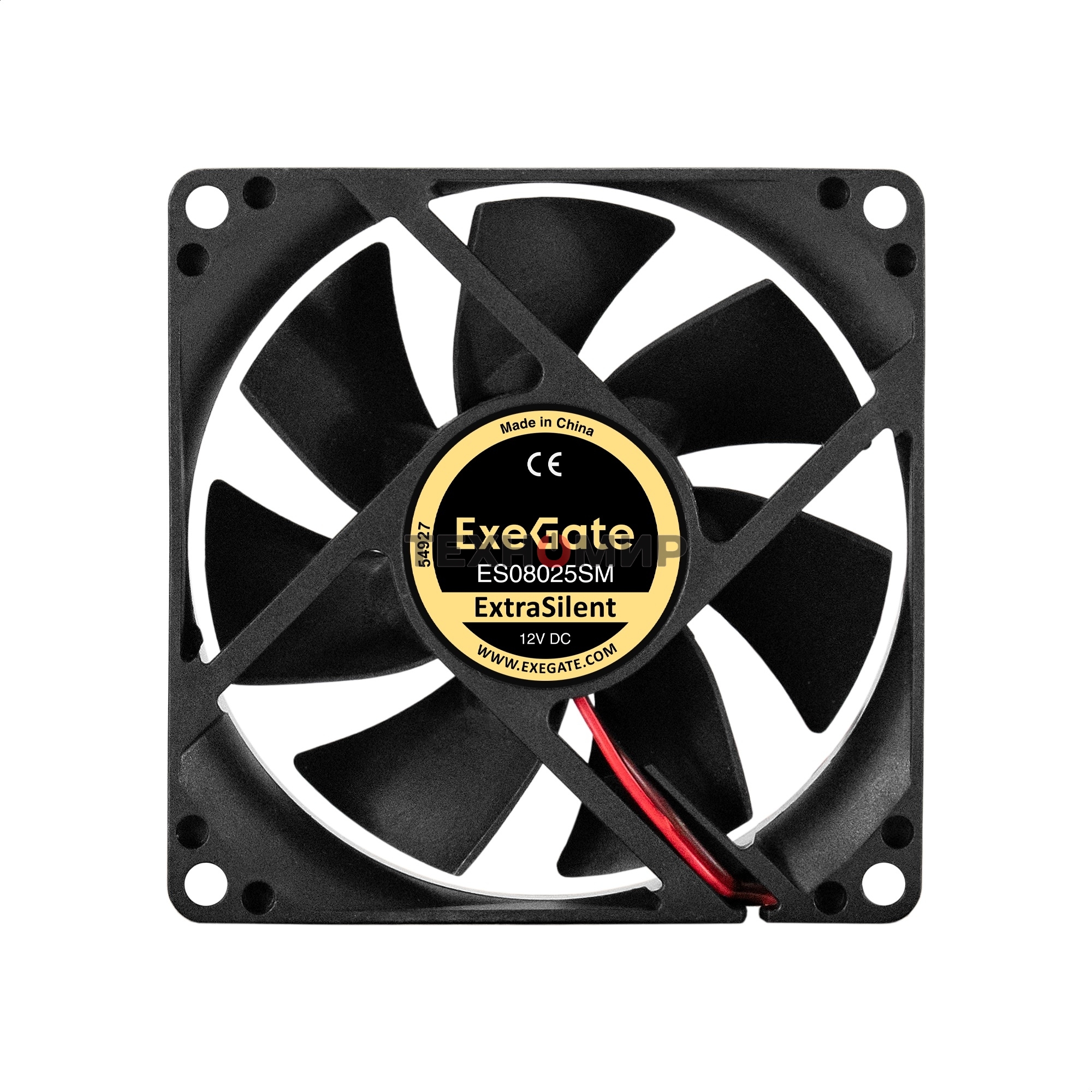 Вентилятор для корпуса ExeGate ExtraSilent ES08025SM черный, 80 мм, 2100 об/мин, 21 дБ, 3 pin