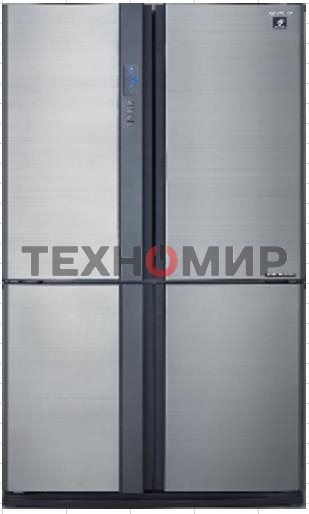 Холодильник Sharp SJ-EX93PSL нержавеющая сталь трехкамерный 345/211 л морозилка снизу Side by Side