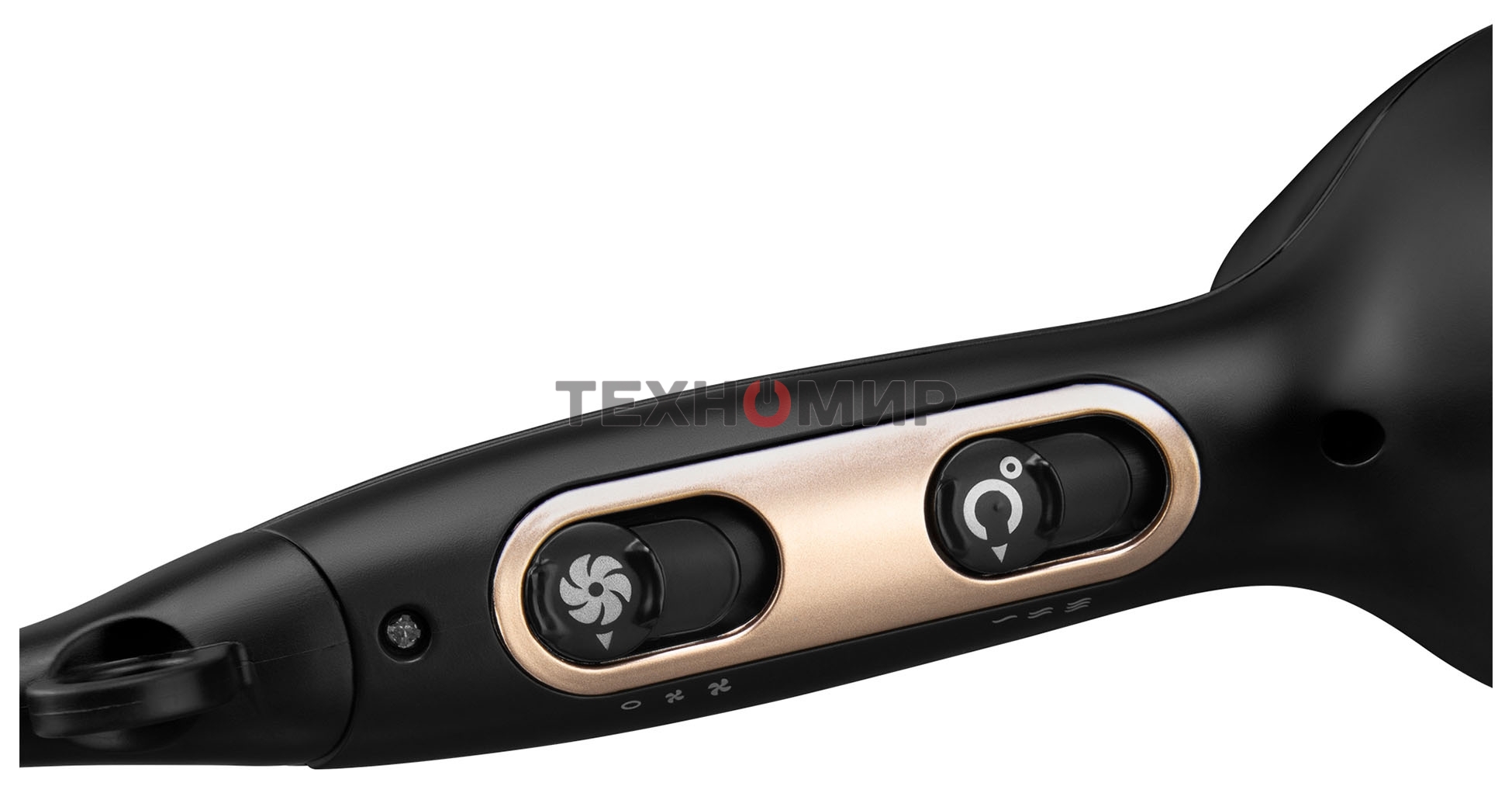 Фен Hyundai H-HD0767 черный, 2000 Вт, ионизация