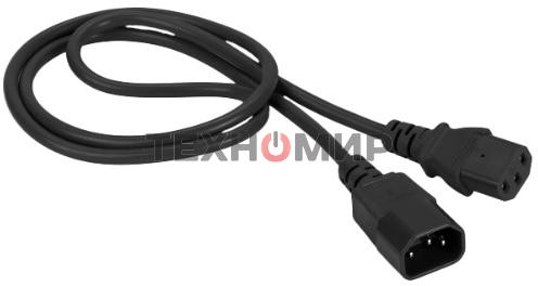 Шнур питания Lanmaster C13-C14, 3х0.75, 220В, 10А, черный, 5 метров