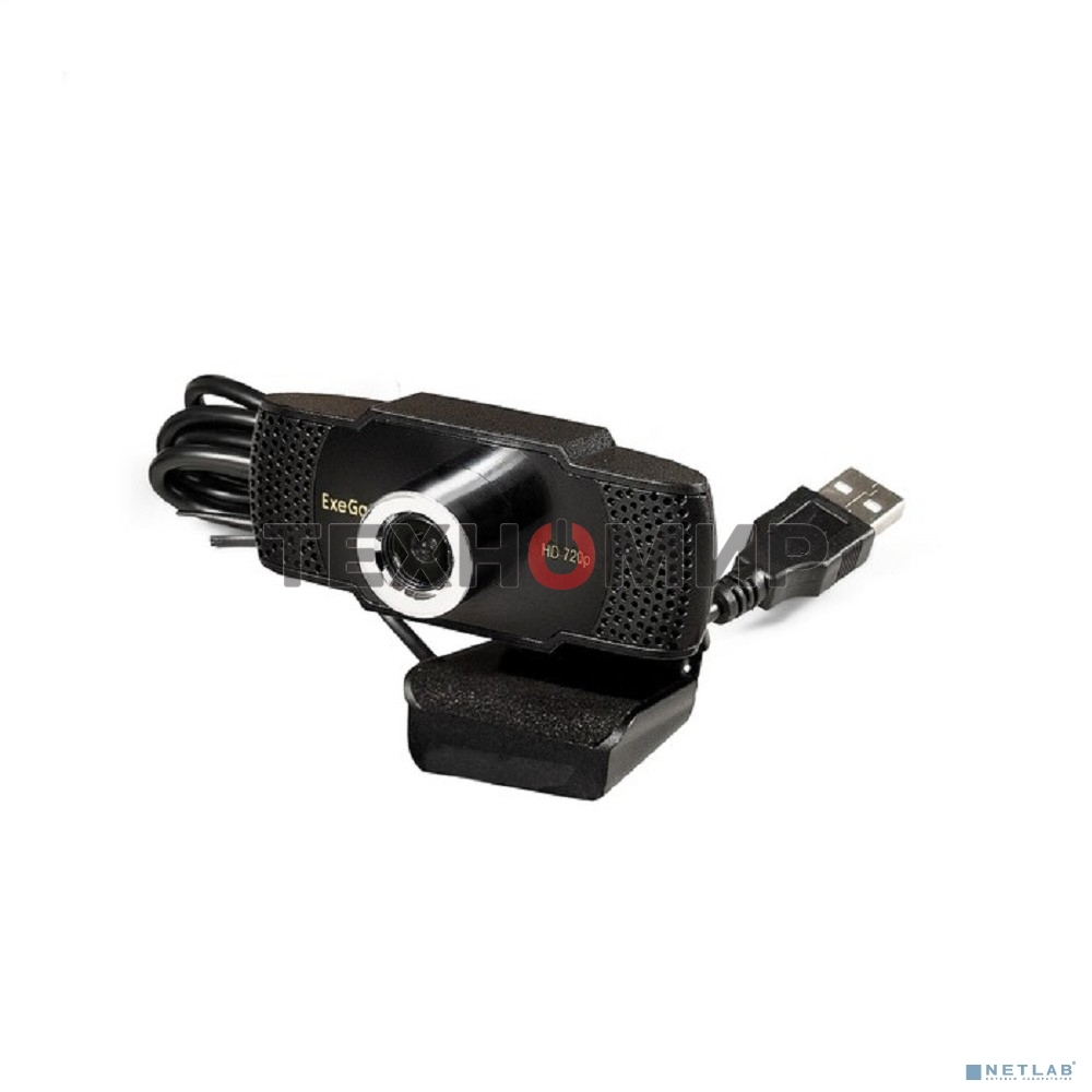 Веб-камера ExeGate BusinessPro C922 HD 1280x720, 30 кадр/с, USB Type-A, микрофон (шумоподавление), универсальное крепление