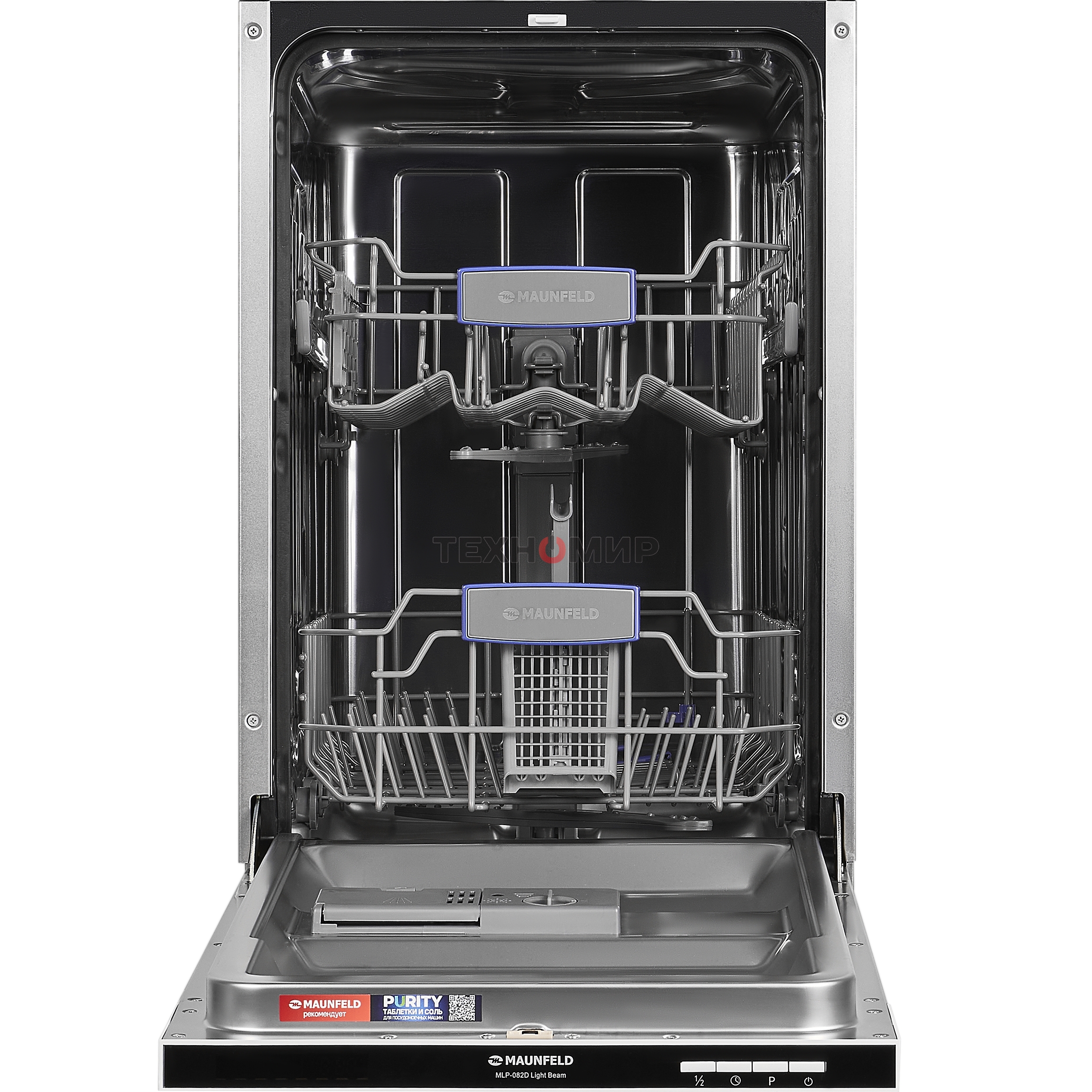 Встраиваемая посудомоечная машина Maunfeld MLP-082D Light Beam, серебристый, 44.8 см, 9 компл., 49 дБ, класс A++