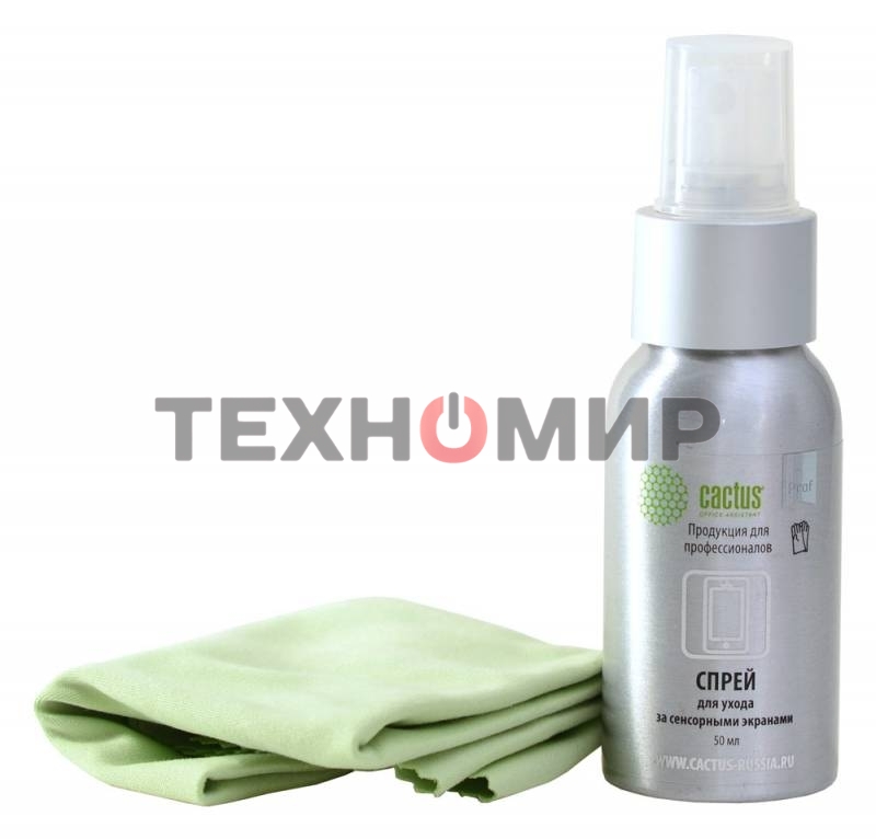 Чистящий набор (салфетки + спрей) Cactus CSP-S3001AL для экранов и оптики 1 шт 25х25 см 50 мл