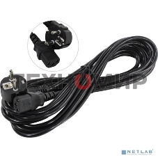 Кабель питания ExeGate Power PC-5P (Евровилка угловая Schuko->С13) VDE-250V-3*0.75-CU, 10A, 5м