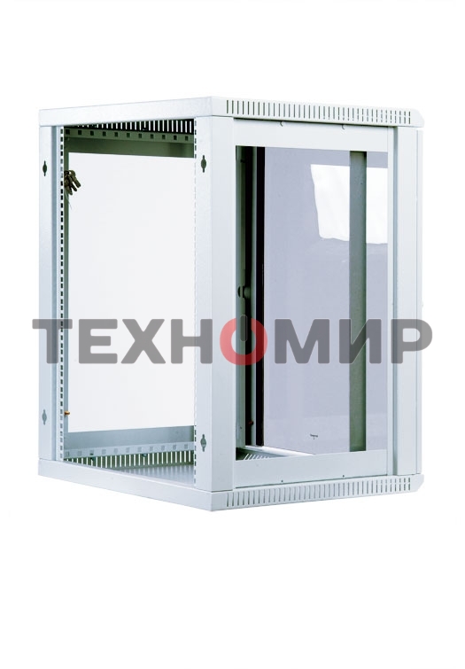 Шкаф настенный ЦМО ШРН-М-12.500 12U 600x520мм пер.дв.стекл съемные бок.пан. 50кг серый