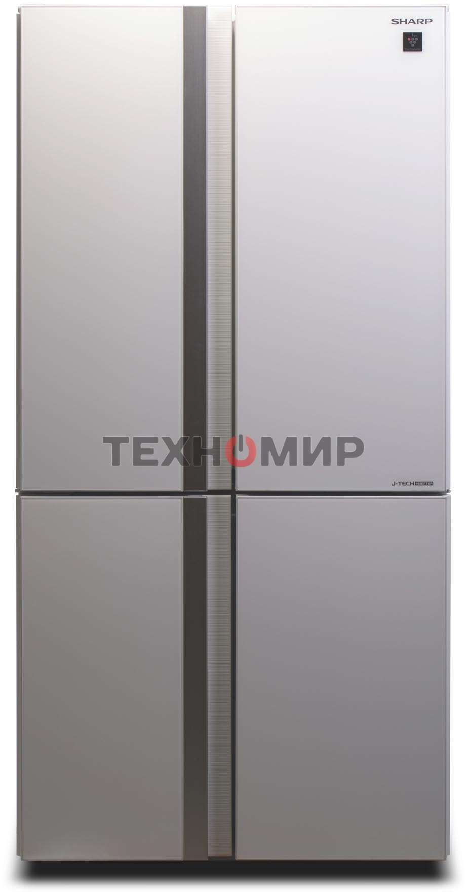 Холодильник Sharp SJGX98PWH белое стекло четырехкамерный 394/211л морозилка снизу