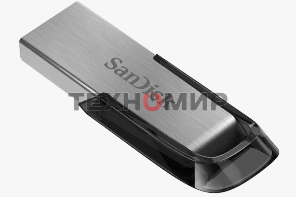 Флешка USB Sandisk CZ73 Cruzer Ultra Flair (SDCZ73-032G-G46), 32Gb, USB 3.0, R/W 150/45, серебристый/черный