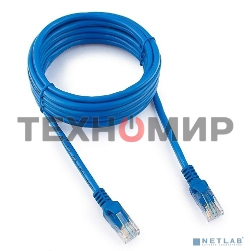 Патч-корд медный UTP Cablexpert PP10-3M/B cat.5e, 3м, литой, многожильный, синий