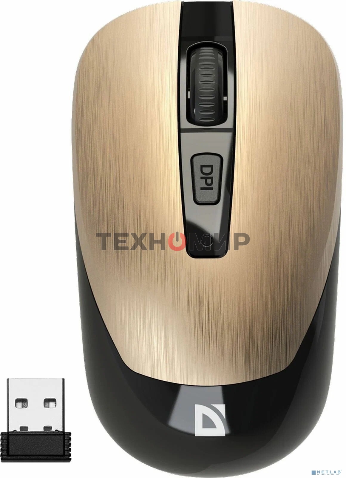 Мышь беспроводная Defender Wave MM-995 бронзовый, 1600 dpi, радиоканал, USB, кнопки - 4