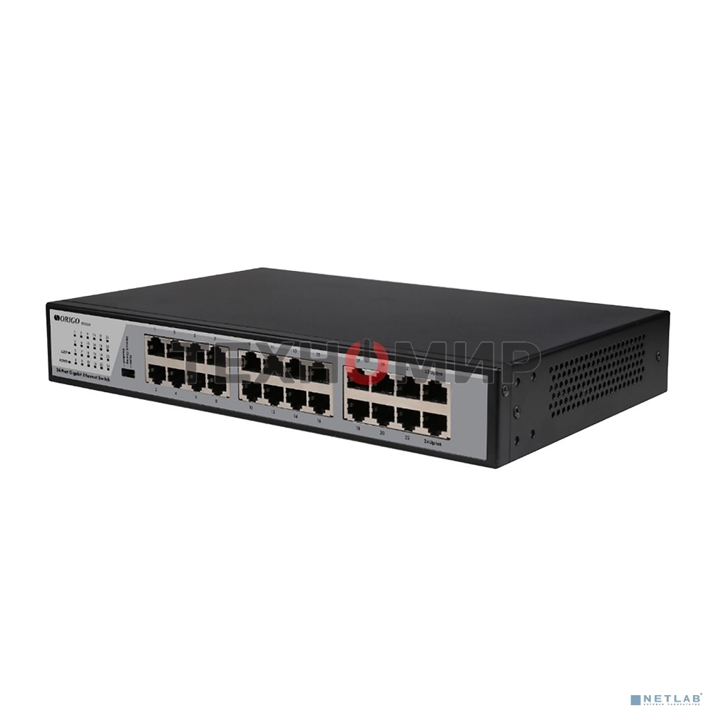 Коммутатор неуправляемый ORIGO, 24x1000Base-T, комплект для установки в 19
