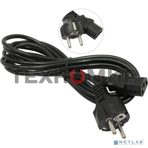 Кабель питания ExeGate Power PC-3P (Евровилка Schuko->С13) VDE-250V-3*0.5-CU, 6A, черный, 3м