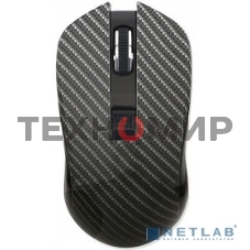 Мышь беспроводная Qumo Kevlar M26 черный, 1600 dpi, радиоканал, USB, кнопки - 4