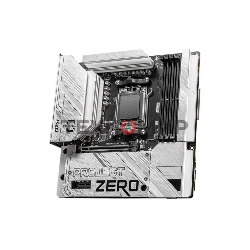 Материнская плата MSI B650M PROJECT ZERO, AM5, AMD B650, 4xDDR5, 4xSATA, 2xM.2, 1xPCIe 4.0 x16, 1xPCIe x1, 1xDP, 1xHDMI, 1x 2.5Gb LAN, 2xUSB-A 2.0, 2xUSB 3.2 Gen 1, 3xUSB 3.2 Gen 2, 3x3.5 мм, 7.1, mATX