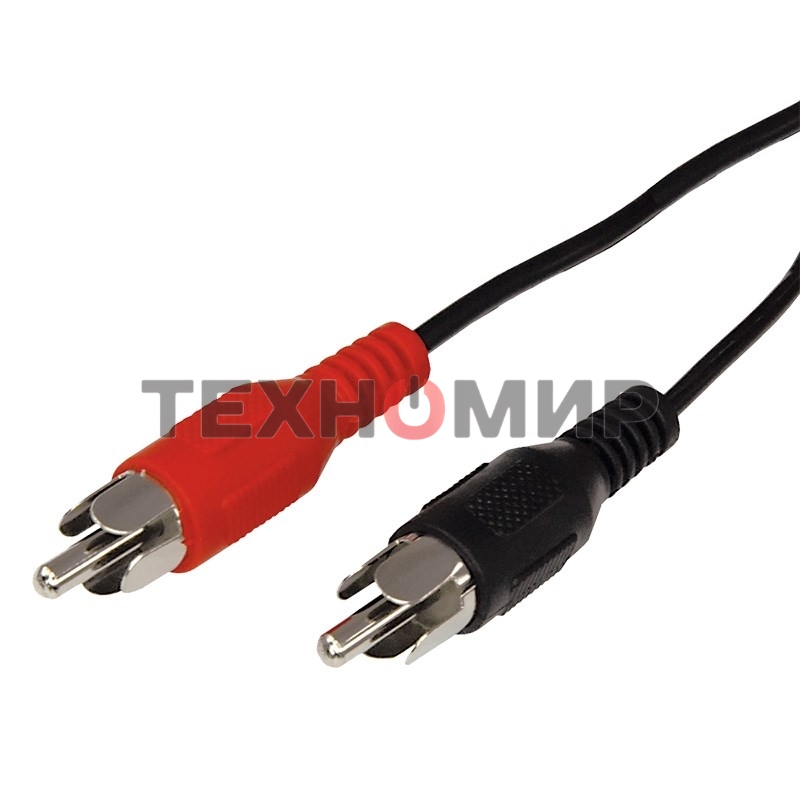 Шнур Rexant 2 RCA - 2 RCA, 1.5 м, черный (10 шт./уп.)