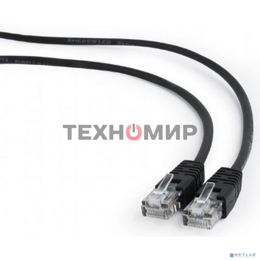 Патч-корд UTP Cablexpert PP12-3M/BK 5e, 3м, литой, многожильный, черный