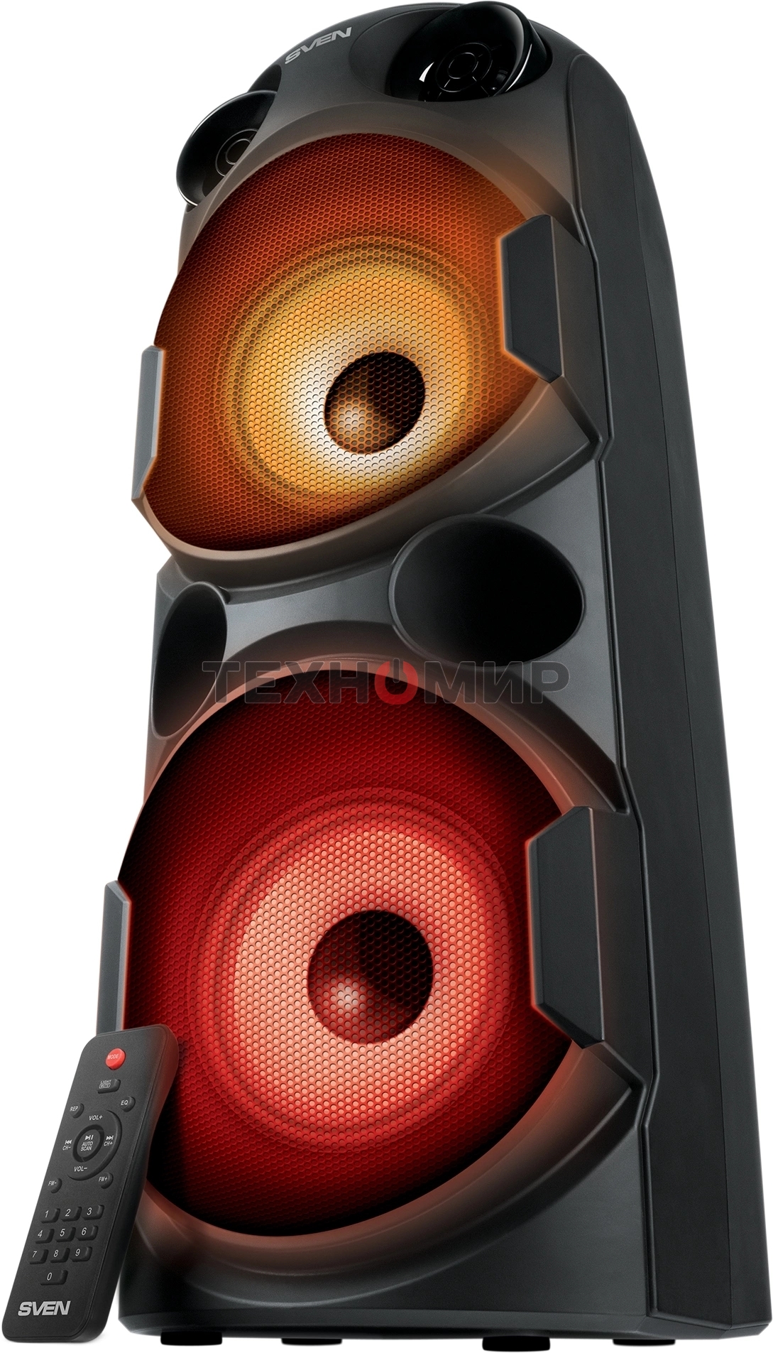 Колонка АС Sven PS-750, черный (80 Вт, TWS, Bluetooth, FM, USB, microSD, LED-дисплей, 2х4400мА*ч)