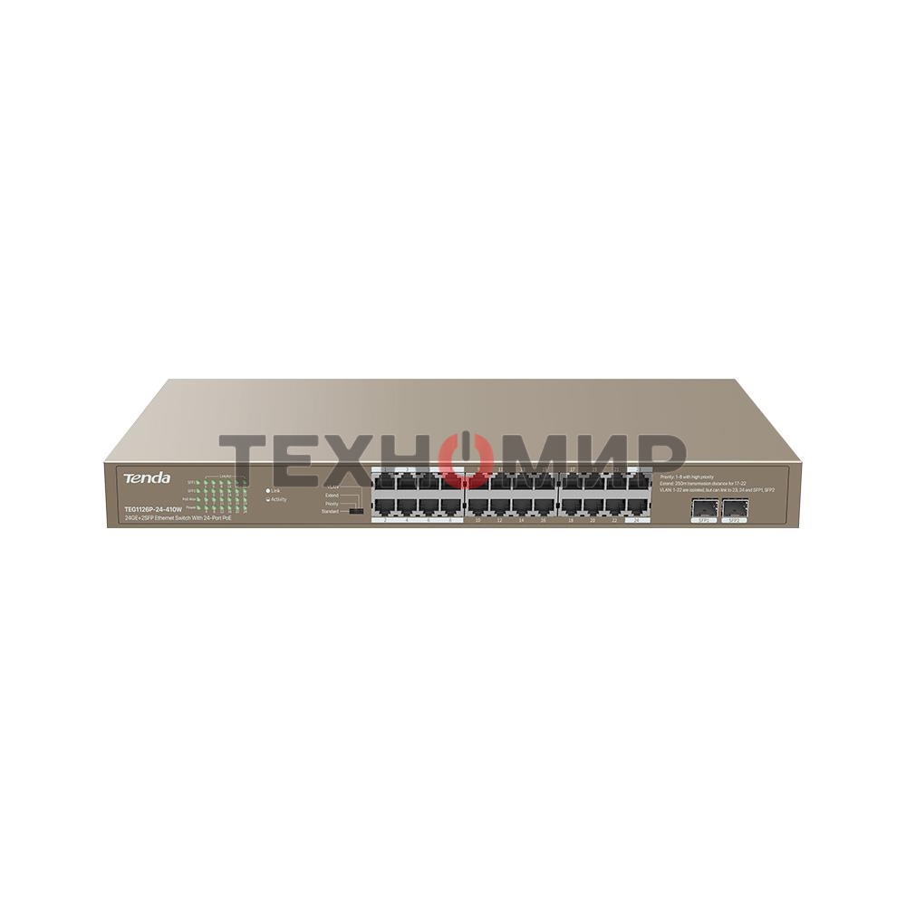 Коммутатор 24PORT 24POE TEG1126P-24-410W Tenda