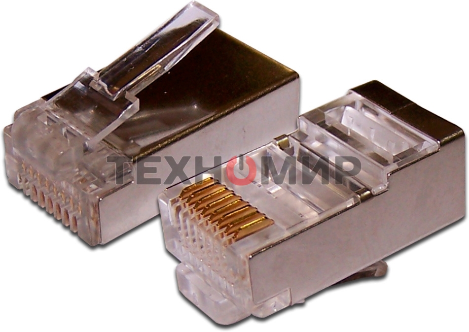 Коннектор медный LANMASTER TWT-PL45/S-8P8C RJ45 cat.5e серебристый