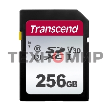 Флеш карта SD 256Gb Transcend SDXC Class 10 UHS-I U3, V30, TLC, Silver