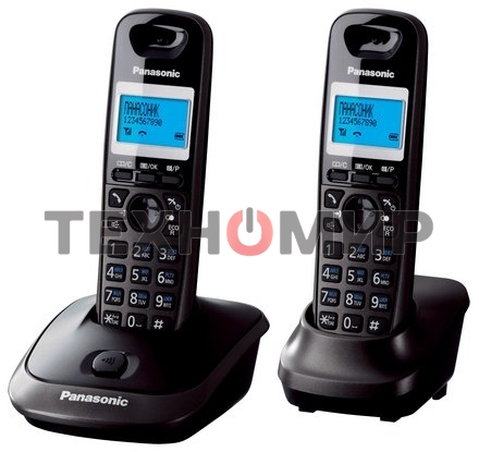Телефон беспроводной (DECT) Panasonic KX-TG2512RU2 Доп трубка в комплекте, АОН, Caller ID, спикерфон, полифония