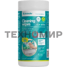 Чистящие салфетки Defender для экранов всех типов/нетканый материал/антистатик/туба/100 шт/Россия.