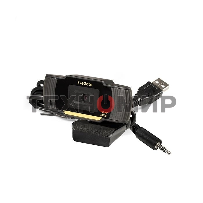 Веб-камера ExeGate GoldenEye C920 FullHD 1920x1080, 30 кадр/с, USB Type-A, микрофон (шумоподавление), универсальное крепление