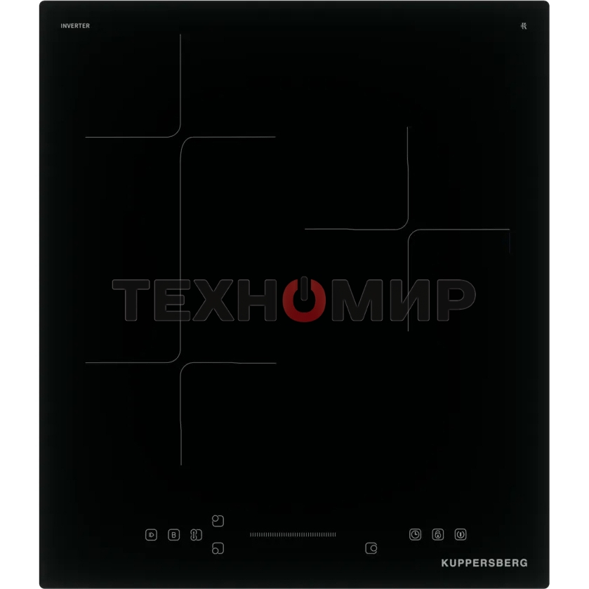 Варочная панель Kuppersberg ICI 412, индукция, High-Tech, прямой край, 9 уровней мощности, бустер, Stop and Go, Flexi-zone, автоматическое отключение, таймер, индикатор остаточного тепла, сенсорное управление, черный
