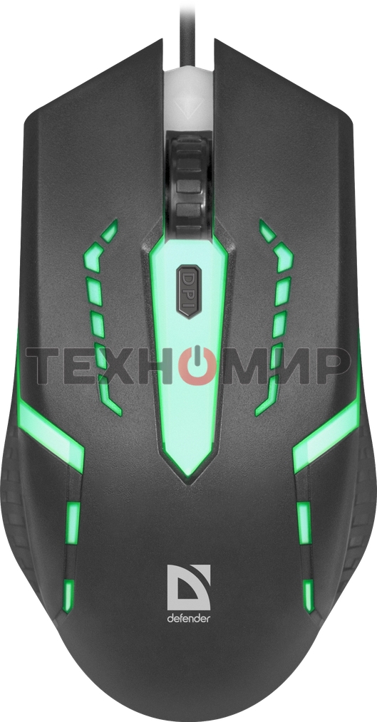 Мышь проводная Defender Hit MB-601 черный, 1200 dpi, USB, кнопки - 4