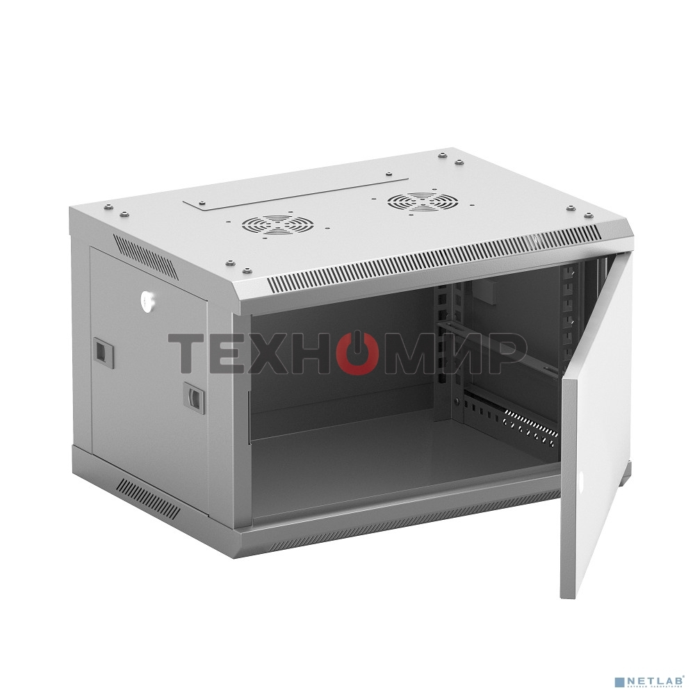 Шкаф телекоммуникационный настенный NEOMAX 6U (600х350), металлическая дверь, замок-ключ (3 шт), разборный, цвет серый (1 коробка) NCB-WM6U-6035MK3-100-GY