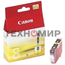 Картридж струйный CLI-8Y (0623B024), для Canon 4200/5200/MP500/MP800, Желтый, 490 стр.