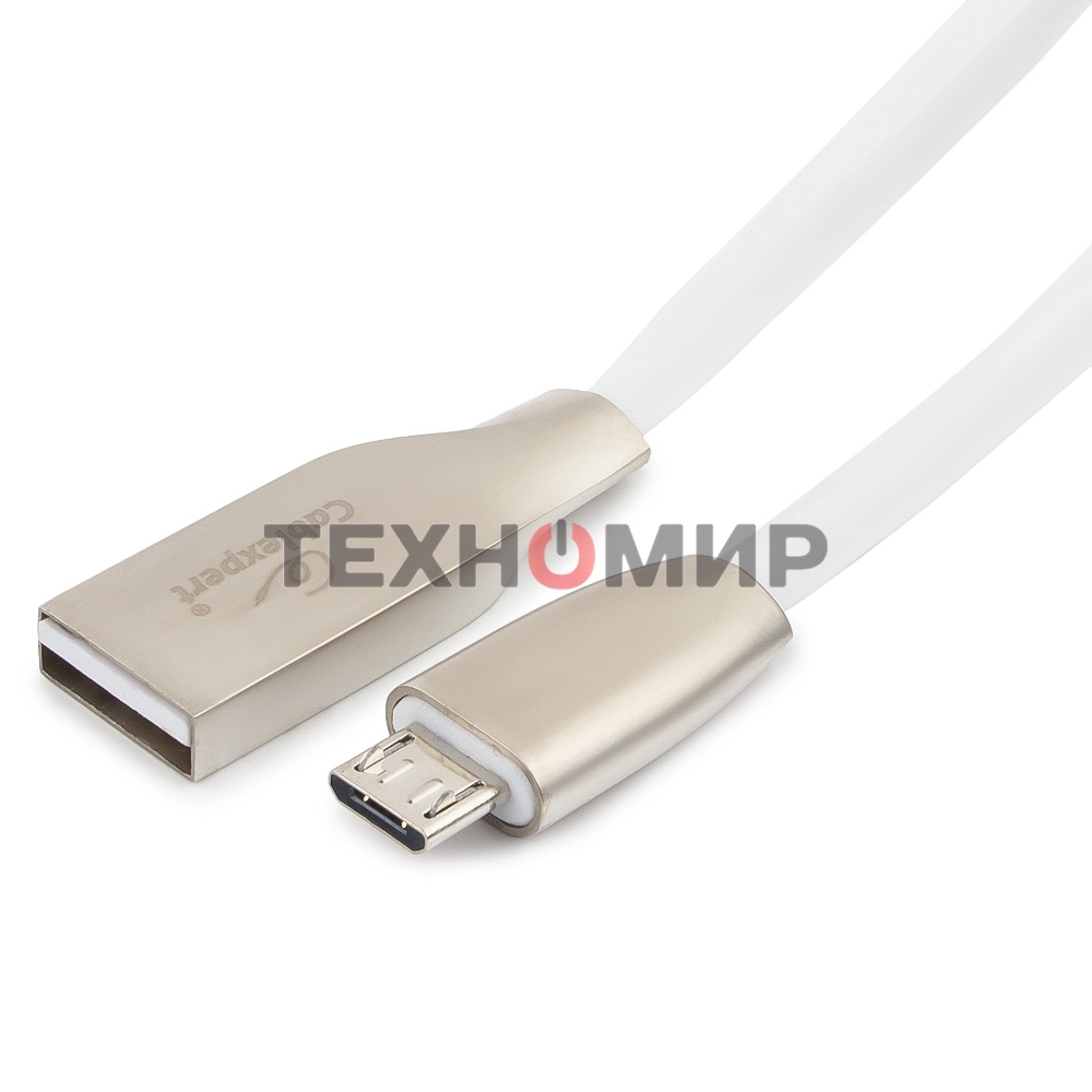 Кабель USB2.0 Cablexpert CC-G-mUSB01W-3M, AM/microB, серия Gold, длина 3м, белый, блистер