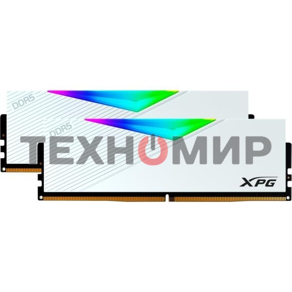 Оперативная память XPG Lancer, DDR5, 32GB (2x16GB), 7200MHz, CL34, DIMM, с радиаторами, RGB, белый