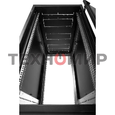 Шкаф телекоммуникационный напольный 18U (600x800) дверь стекло, черный (ШТК-М-18.6.8-1ААА-9005)