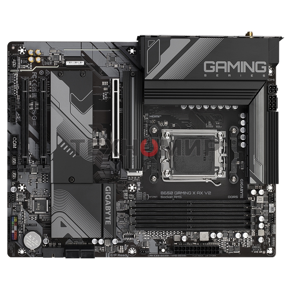 Материнская плата Gigabyte B650 GAMING X AX V2, AM5, AMD B650, 4xDDR5, 4xSATA, 3xM.2, 1xPCI-E 4.0 x16, 2xPCI-E 3.0 x1, 1xUSB-A 3.2 Gen 2, 3xUSB-A 3.2 Gen 1, 1xUSB-C 3.2 Gen 2, 1x 2.5Gb LAN, 3x3.5 мм, 7.1, ATX