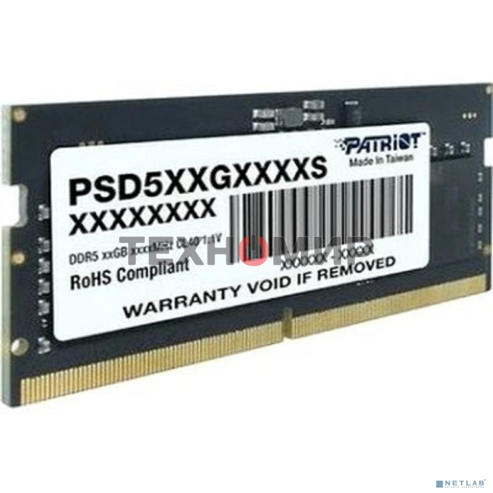 Оперативная память Patriot Signature, DDR5, 16GB (1x16 GB), 5600 MHz, CL46, SO-DIMM