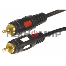 Шнур Rexant 2 RCA - 2 RCA, длина 1,5 м етра, черный (GOLD)