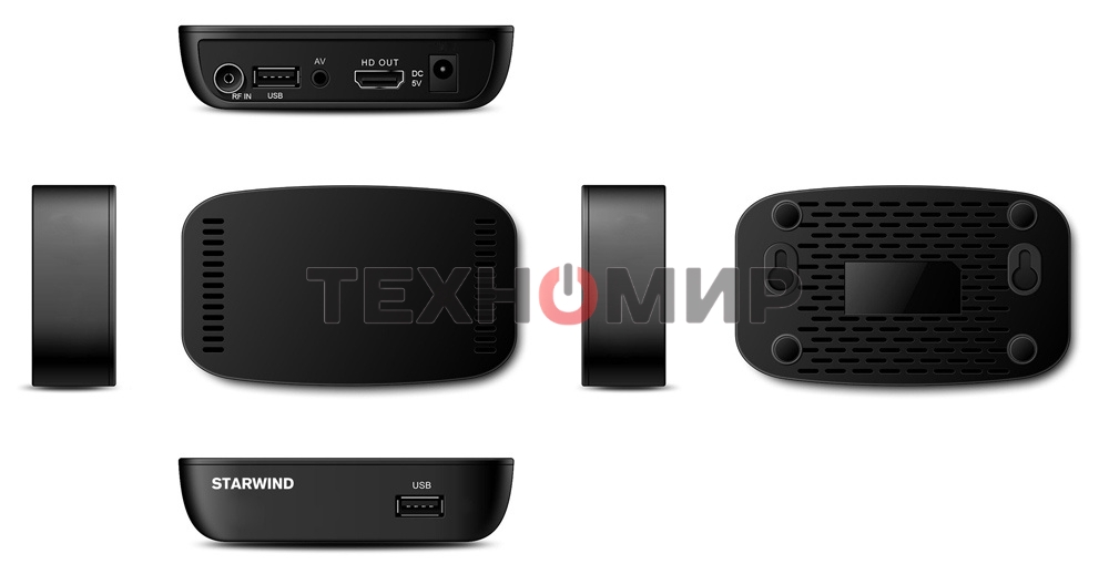 Приставка для цифрового ТВ Starwind CT-160 черный, DVB-T2, DVB-T, DVB-C, HDMI, USB 2.0 х2