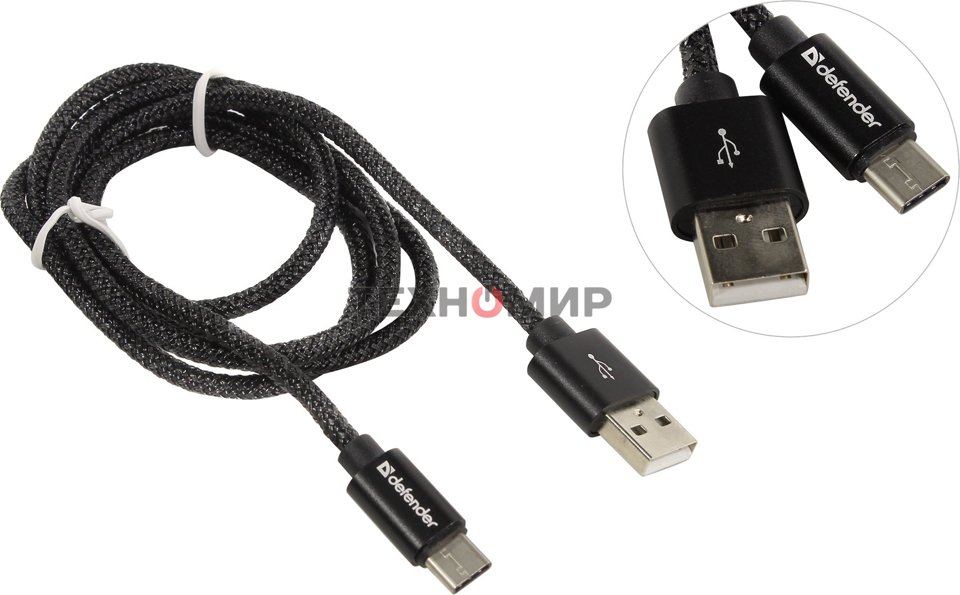 Кабель Defender USB2.0 TO TYPE-C 1M черный USB09-03T