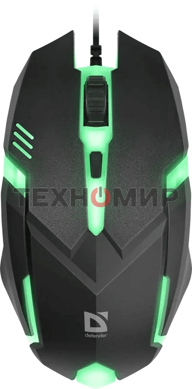 Мышь проводная Defender Cyber MB-560L черный, 1200 dpi, USB, кнопки - 3