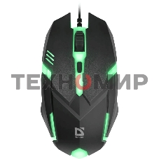 Мышь проводная Defender Cyber MB-560L черный, 1200 dpi, USB, кнопки - 3