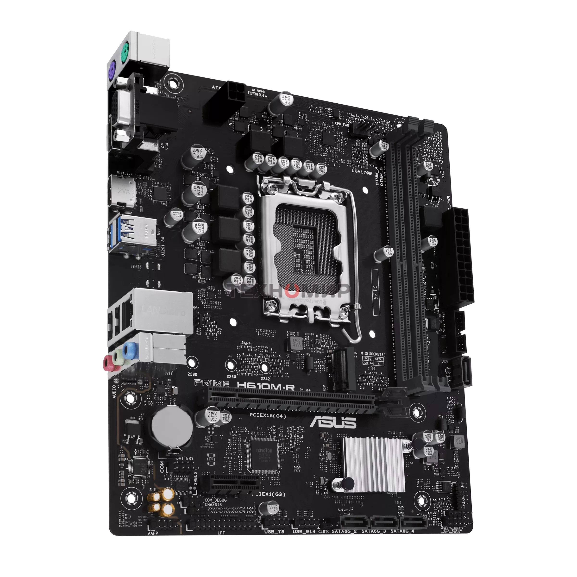 Материнская плата ASUS PRIME H610M-R-SI, LGA 1700, Intel H610, 2xDDR5, 4xSATA, 1xM.2, 1xPCIe 4.0 x16, 1x1Gb LAN, 2xUSB-A 2.0, 2xUSB-A 3.2 Gen 1, 1xVGA, 1xHDMI, 1xDP, 3x3.5 мм, 1xRS-232, 1xLPT, 7.1, mATX